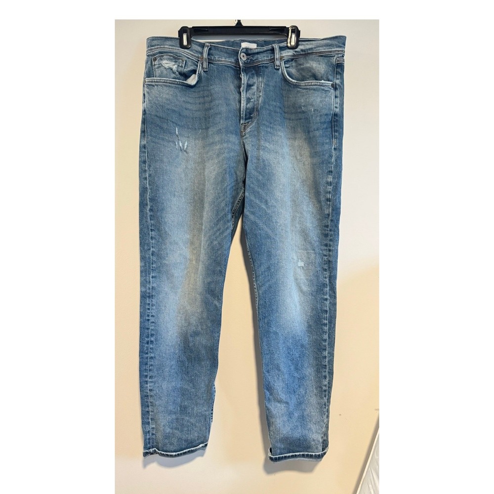 Hudson Sartor Relaxed Skinny Jeans Mens 38 Blue Mura Wash Distressed  Denim